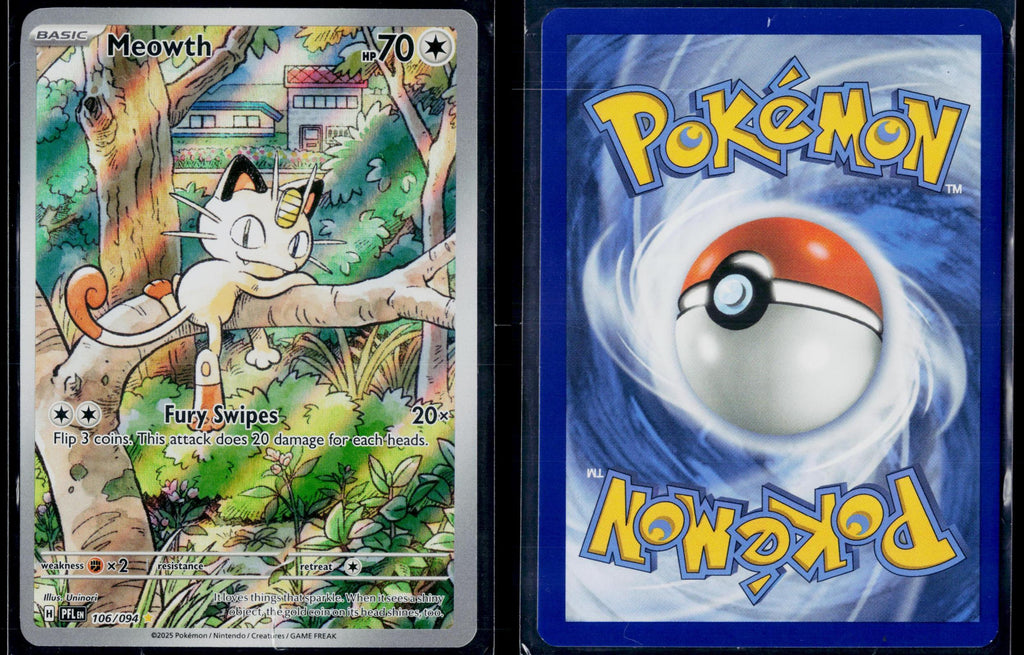 MEOWTH 106/094 POKEMON PHANTASMAL FLAMES ILLUSTRATION RARE NM