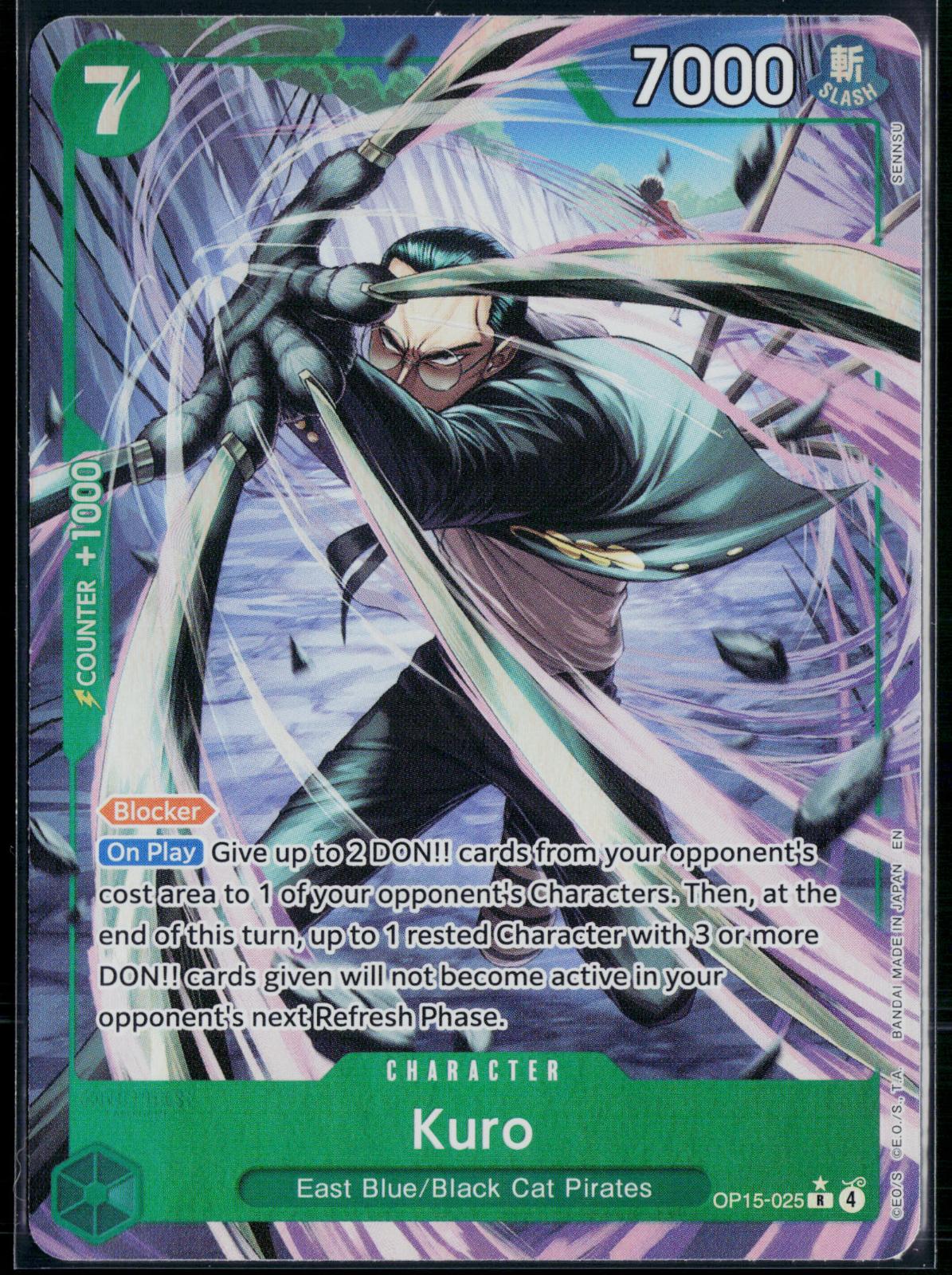 KURO (ALTERNATE ART) OP15-025 ONE PIECE ADVENTURE ON KAMI'S ISLAND R NM