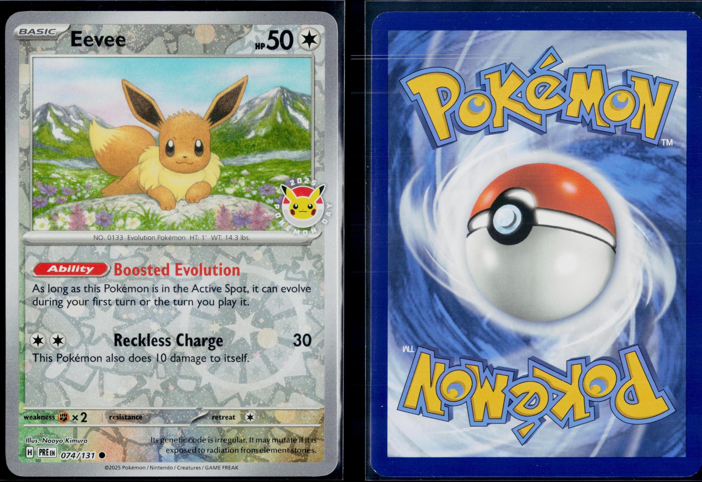 EEVEE 074/131 POKEMON MISCELLANEOUS CARDS & PRODUCTS HOLO P NM
