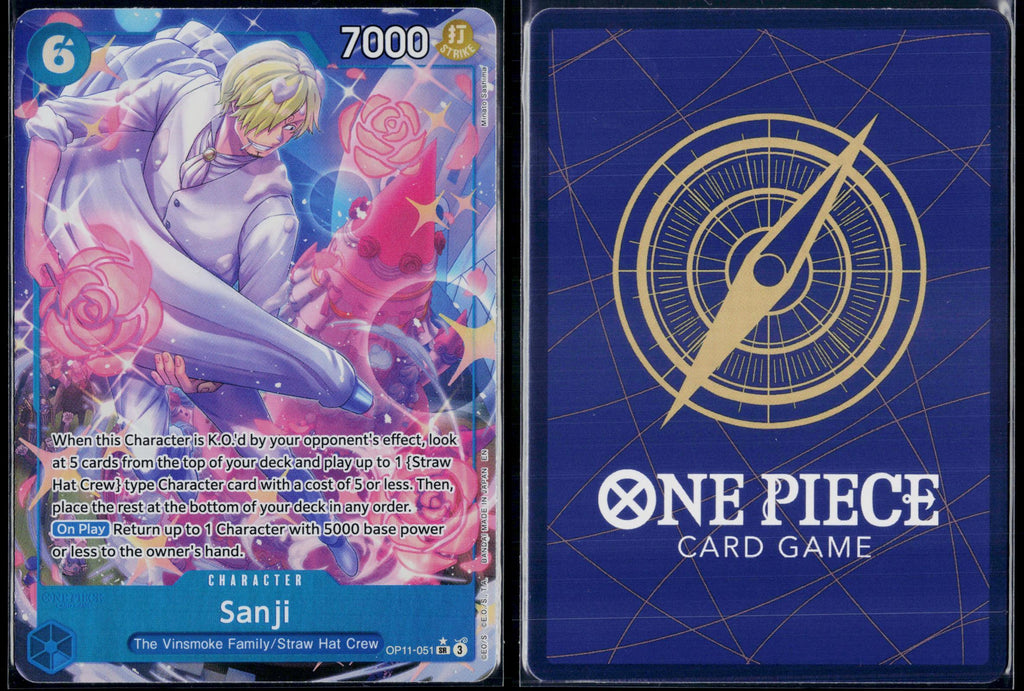 SANJI (ALTERNATE ART) OP11-051 ONE PIECE A FIST OF DIVINE SPEED SR NM