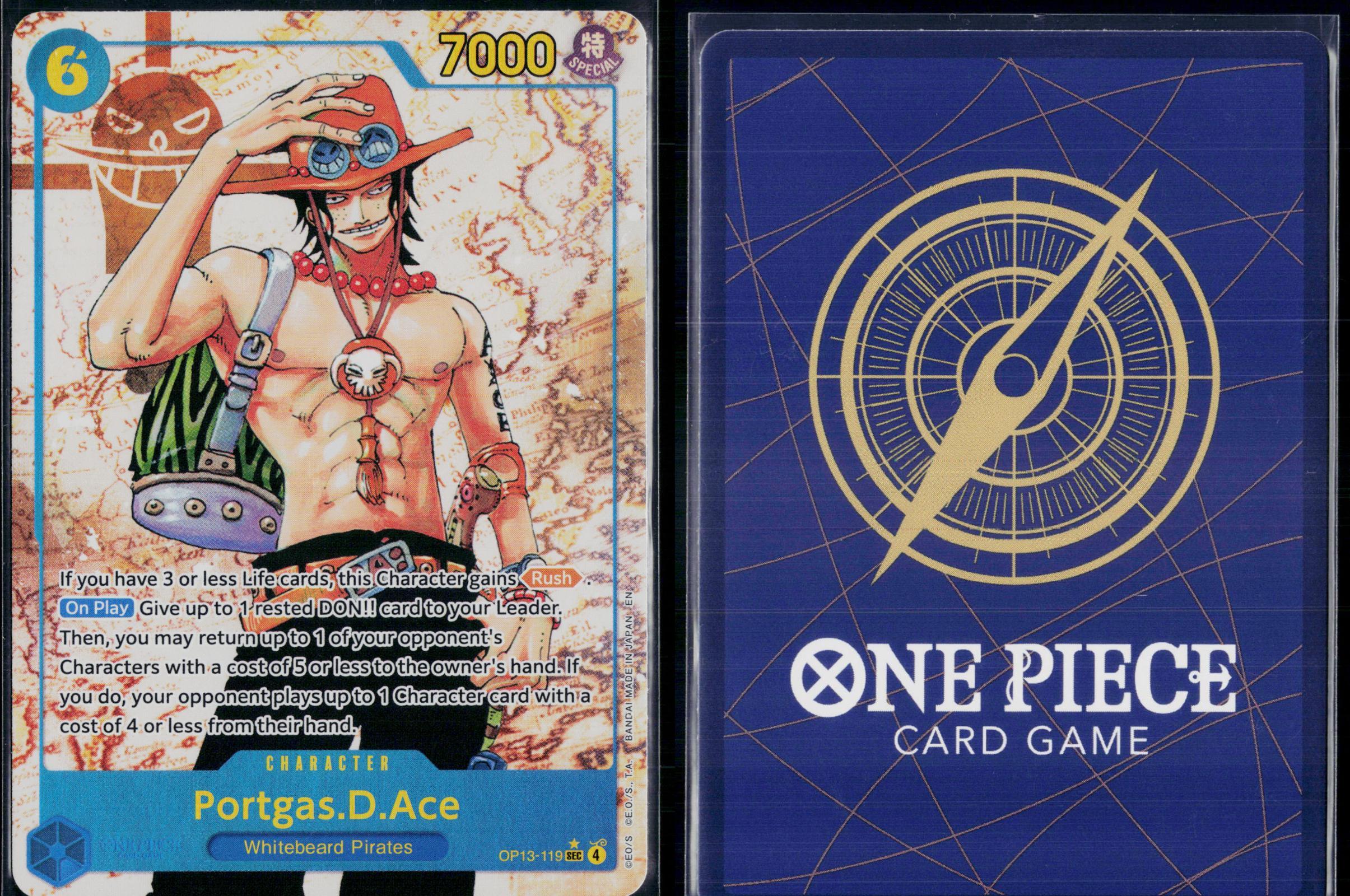 PORTGAS.D.ACE (119) (PARALLEL) OP13-119 ONE PIECE CARRYING ON HIS WILL SEC NM