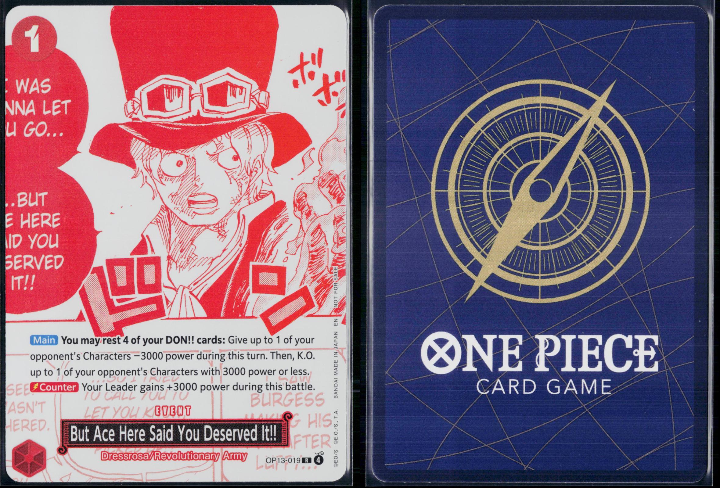 BUT ACE HERE SAID YOU DESERVED IT!! (3RD ANNIVERSARY) OP13-019 ONE PIECE NM