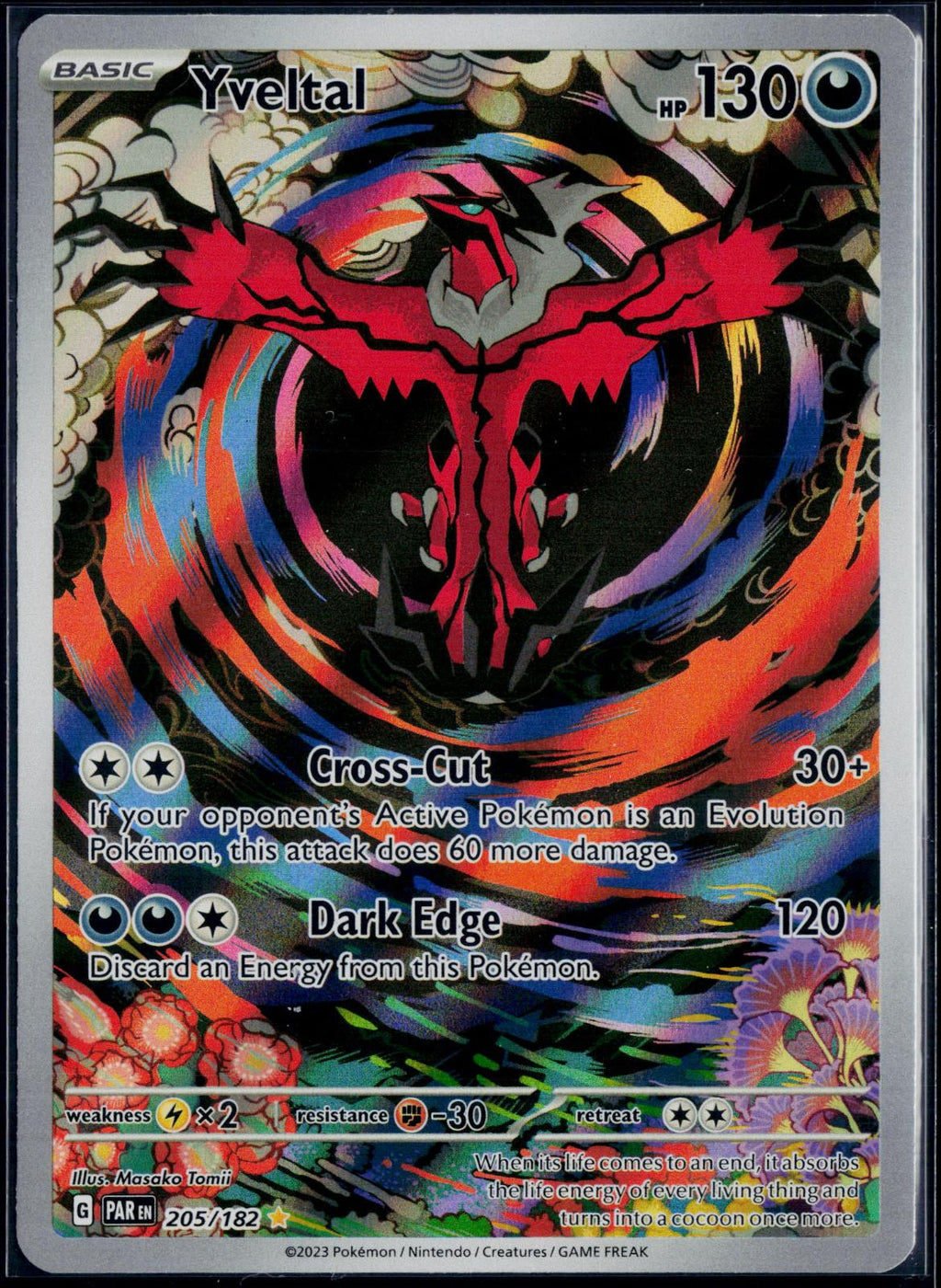 YVELTAL 205/182 POKEMON PARADOX RIFT ILLUSTRATION RARE NM