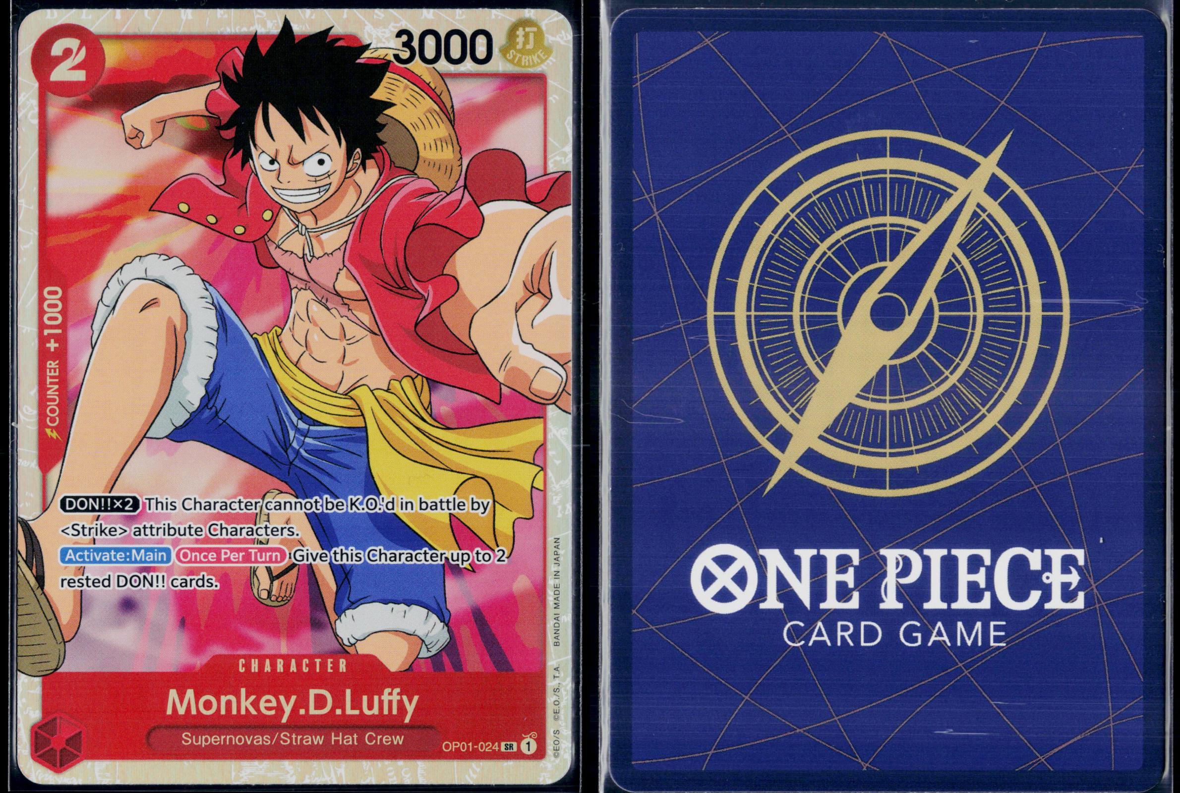MONKEY.D.LUFFY (024) OP01-024 ONE PIECE ROMANCE DAWN SR NM