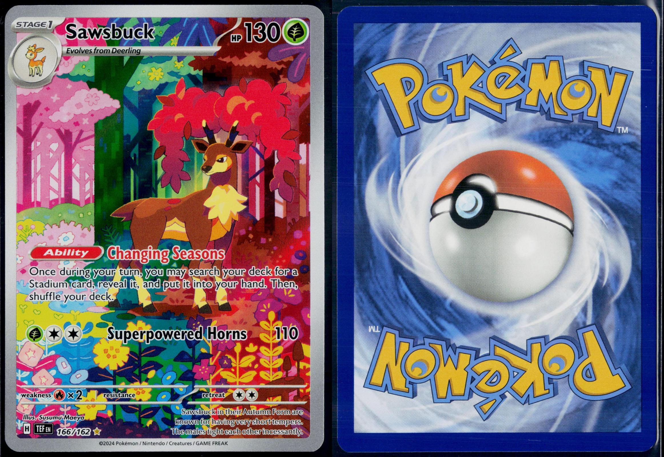 SAWSBUCK 166/162 POKEMON TEMPORAL FORCES ILLUSTRATION RARE NM
