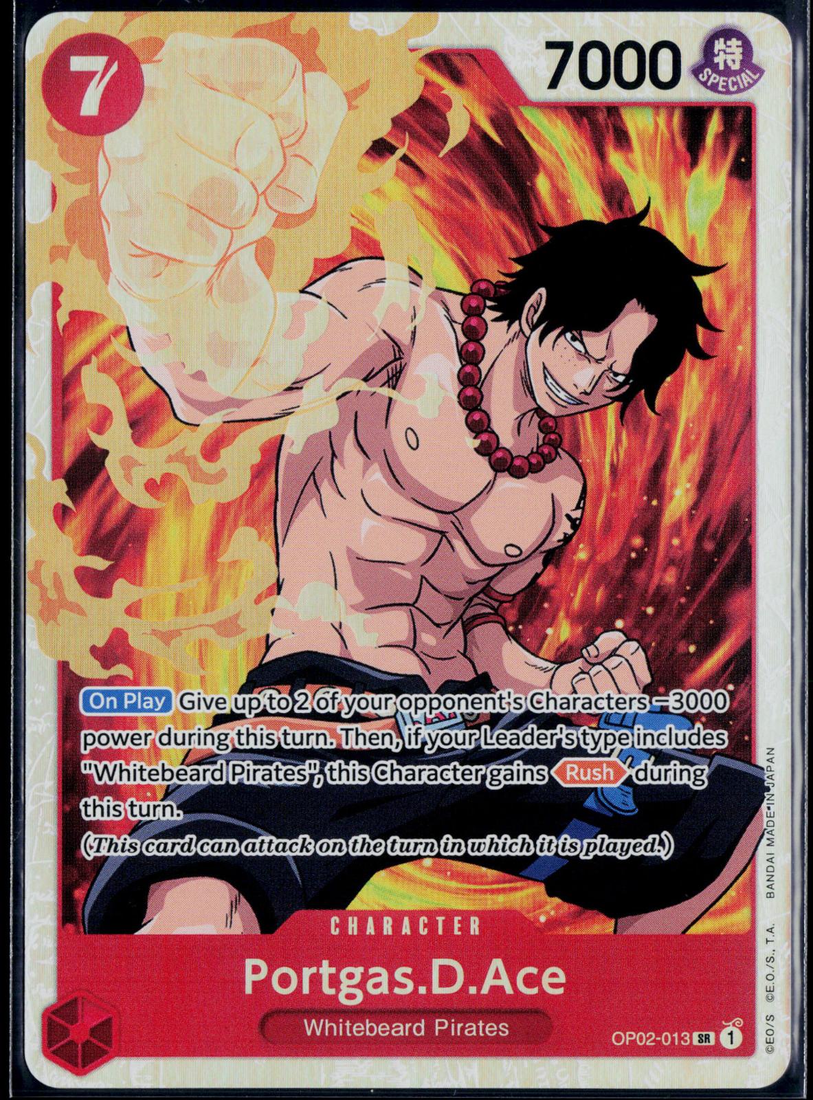 PORTGAS.D.ACE OP02-013 ONE PIECE PARAMOUNT WAR SR NM