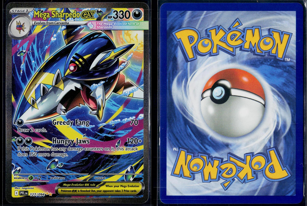 MEGA SHARPEDO EX 127/094 POKEMON PHANTASMAL FLAMES SPECIAL ILLUSTRATION RARE NM