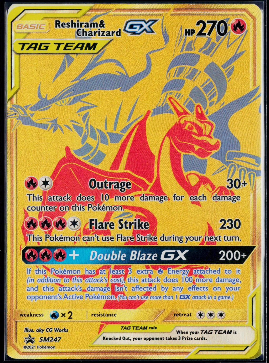 RESHIRAM & CHARIZARD GX - SM247 POKEMON SUN & MOON PROMO HOLO P LP