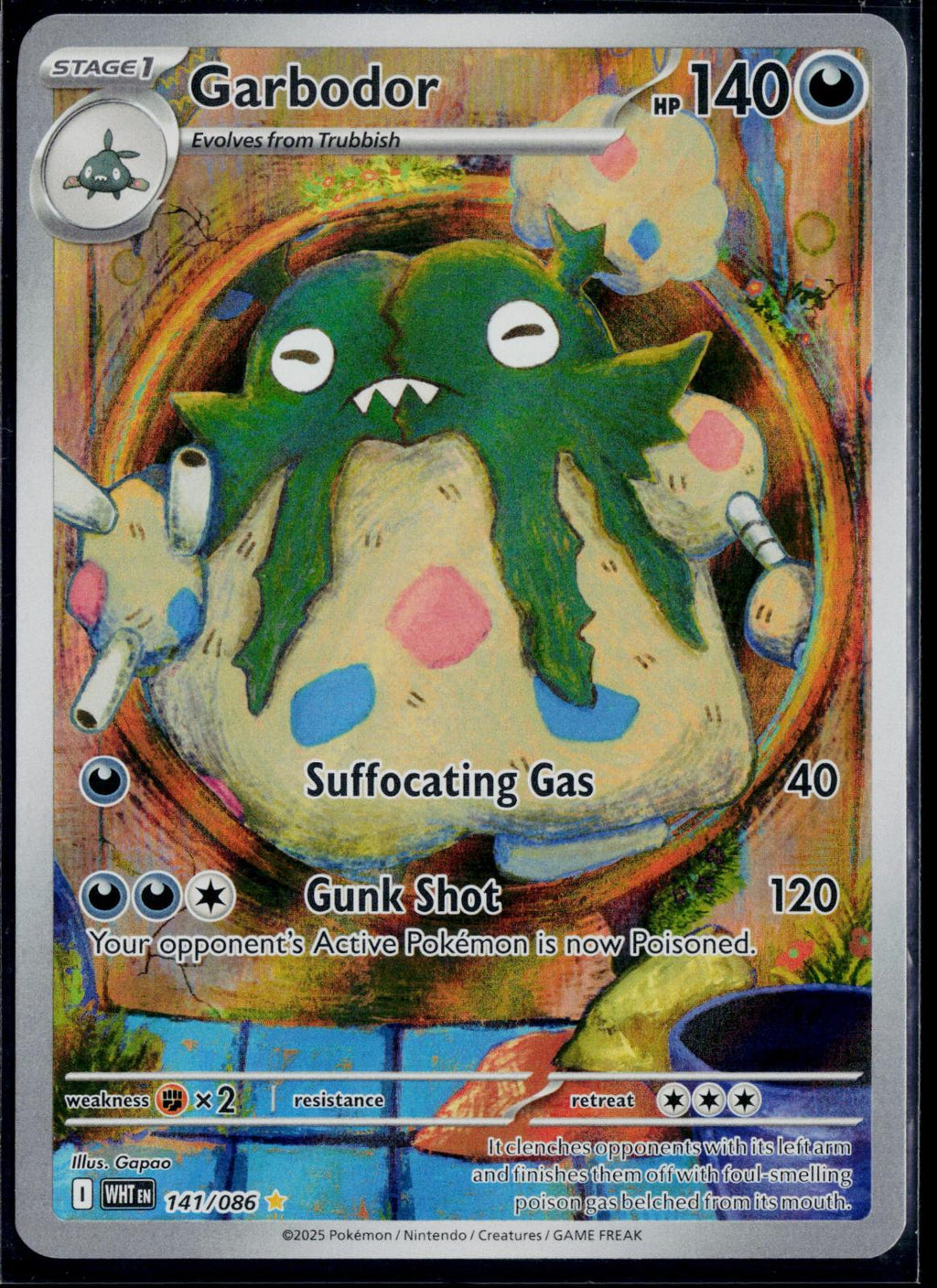 GARBODOR 141/086 POKEMON WHITE FLARE ILLUSTRATION RARE NM