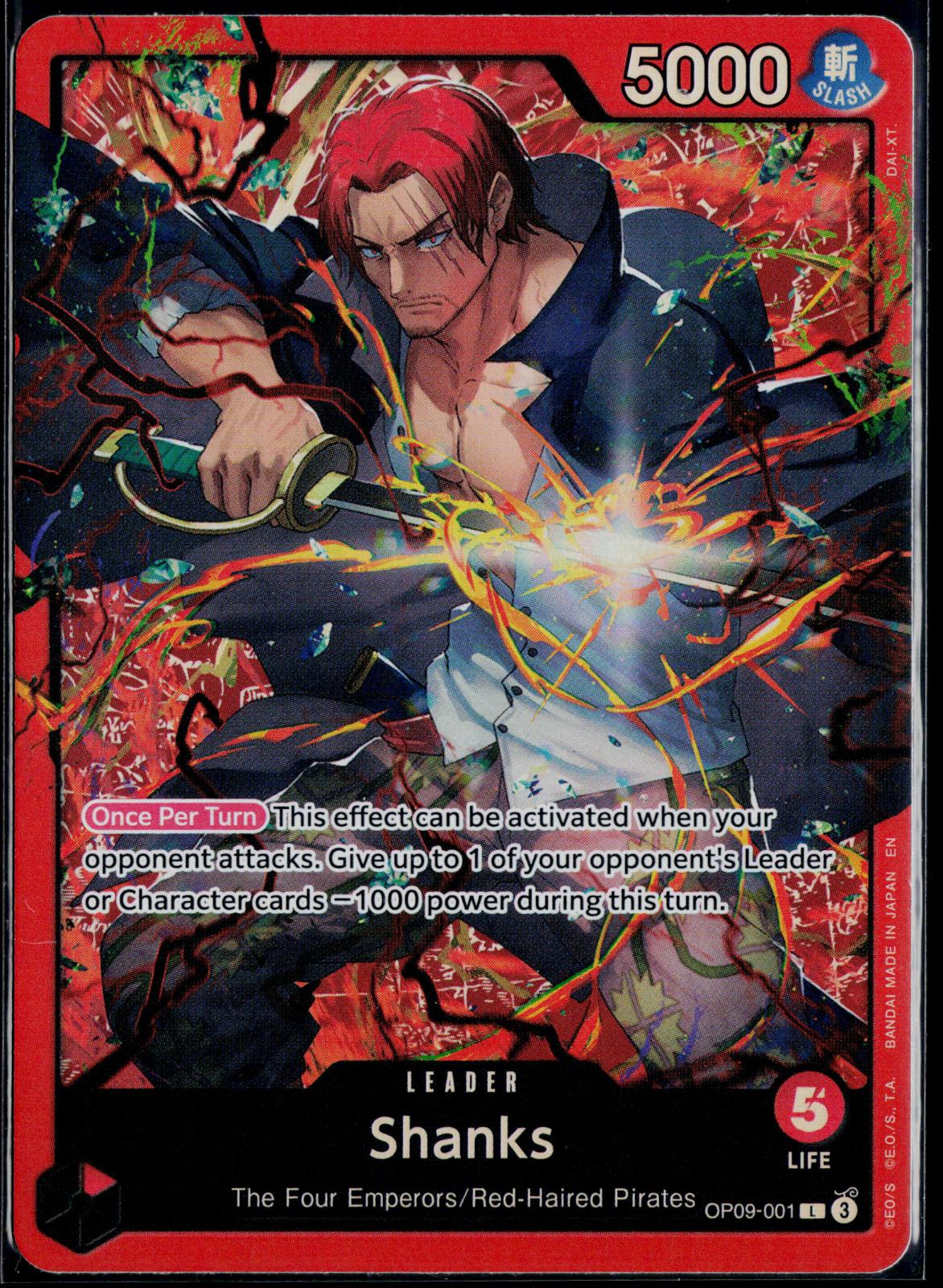 SHANKS (REPRINT) OP09-001 ONE PIECE STARTER DECK 23: RED SHANKS L NM