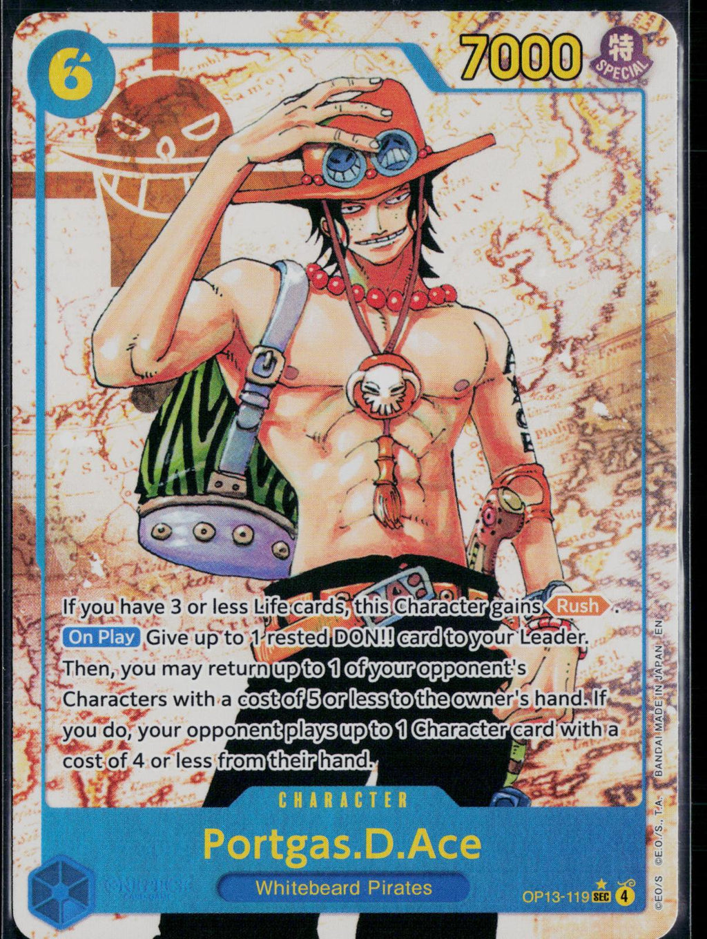 PORTGAS.D.ACE (119) (PARALLEL) OP13-119 ONE PIECE CARRYING ON HIS WILL SEC NM