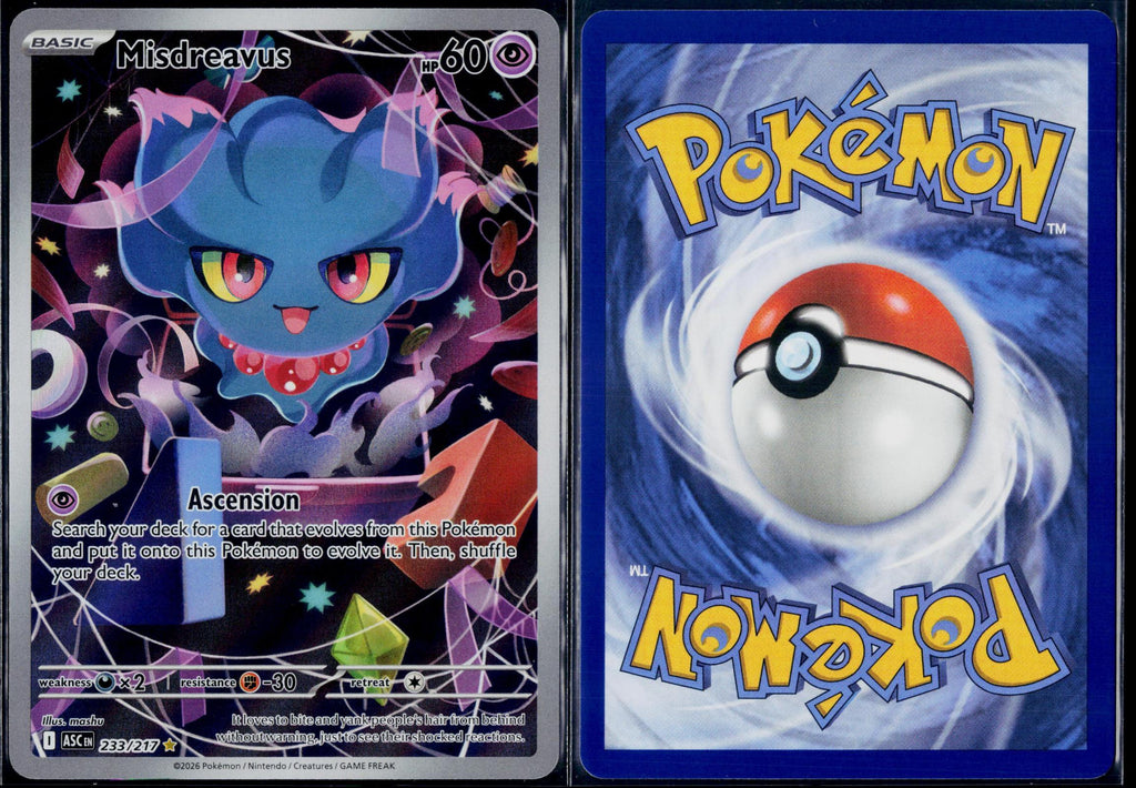 MISDREAVUS 233/217 POKEMON ASCENDED HEROES ILLUSTRATION RARE NM