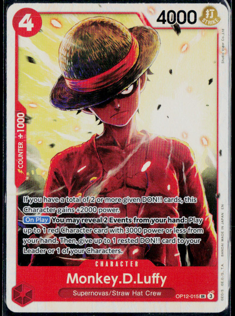 MONKEY.D.LUFFY OP12-015 ONE PIECE LEGACY OF THE MASTER SR NM