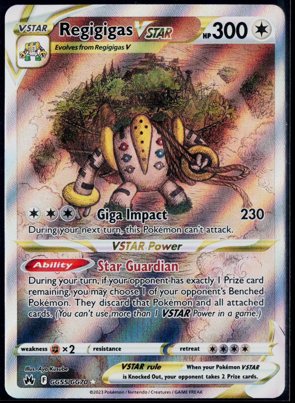 REGIGIGAS VSTAR GG55/GG70 POKEMON CROWN ZENITH GALARIAN GALLERY HOLO NM