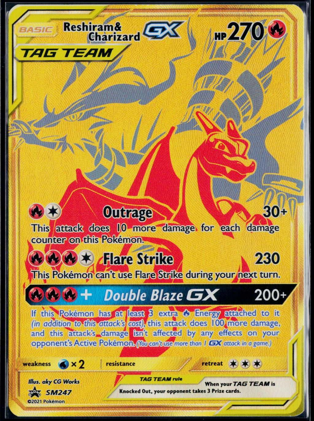 RESHIRAM & CHARIZARD GX - SM247 POKEMON SUN & MOON PROMO HOLO P NM