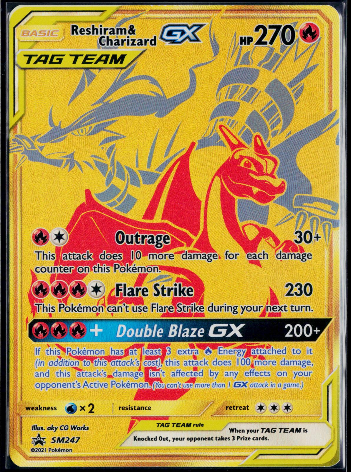 RESHIRAM & CHARIZARD GX - SM247 POKEMON SUN & MOON PROMO HOLO P NM
