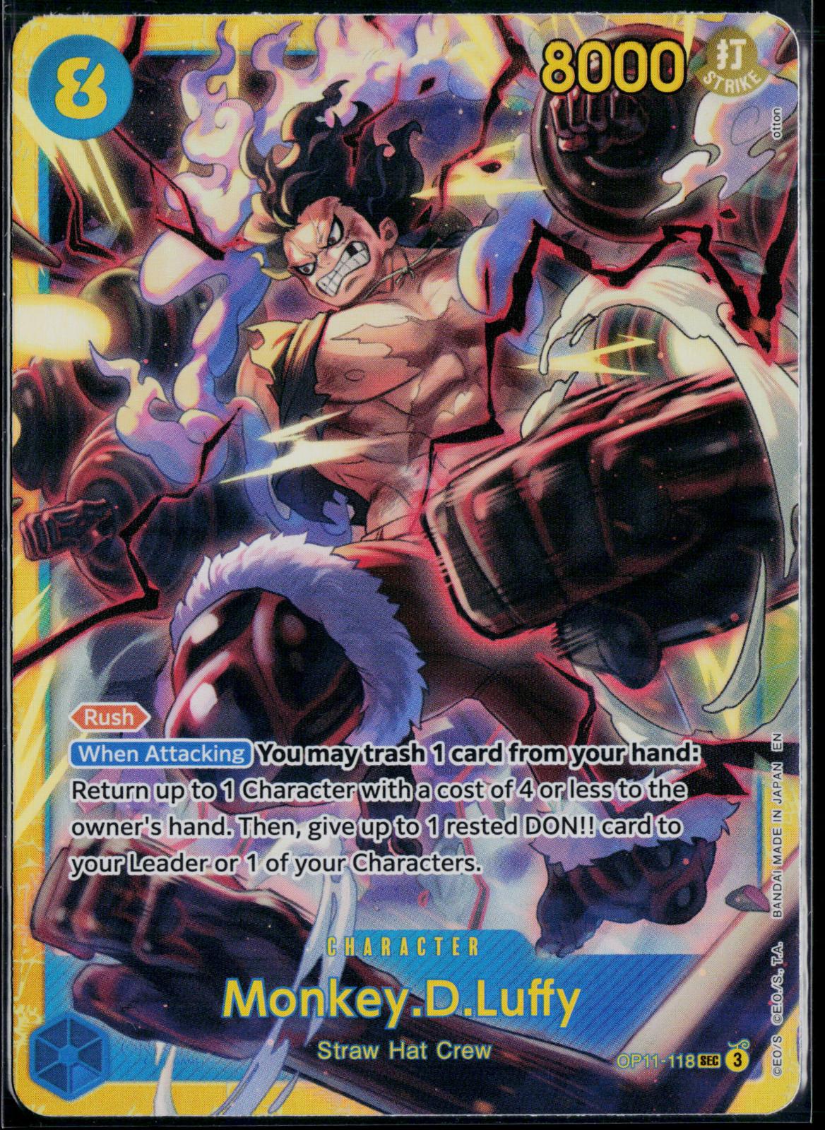 MONKEY.D.LUFFY (118) OP11-118 ONE PIECE A FIST OF DIVINE SPEED SEC NM