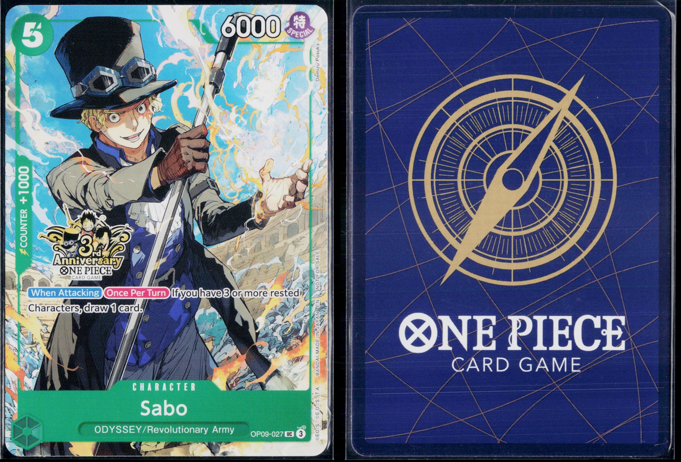 SABO (3RD ANNIVERSARY TOURNAMENT) OP09-027 ONE PIECE CARRYING ON HIS WILL NM