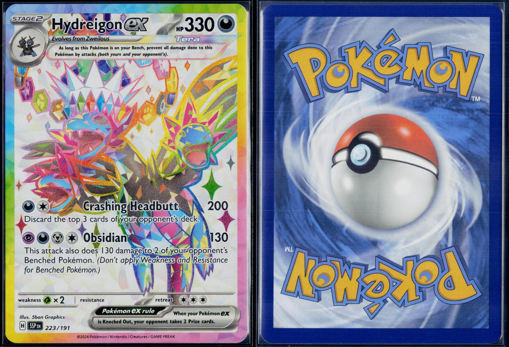 HYDREIGON EX 223/191 POKEMON SURGING SPARKS ULTRA RARE NM