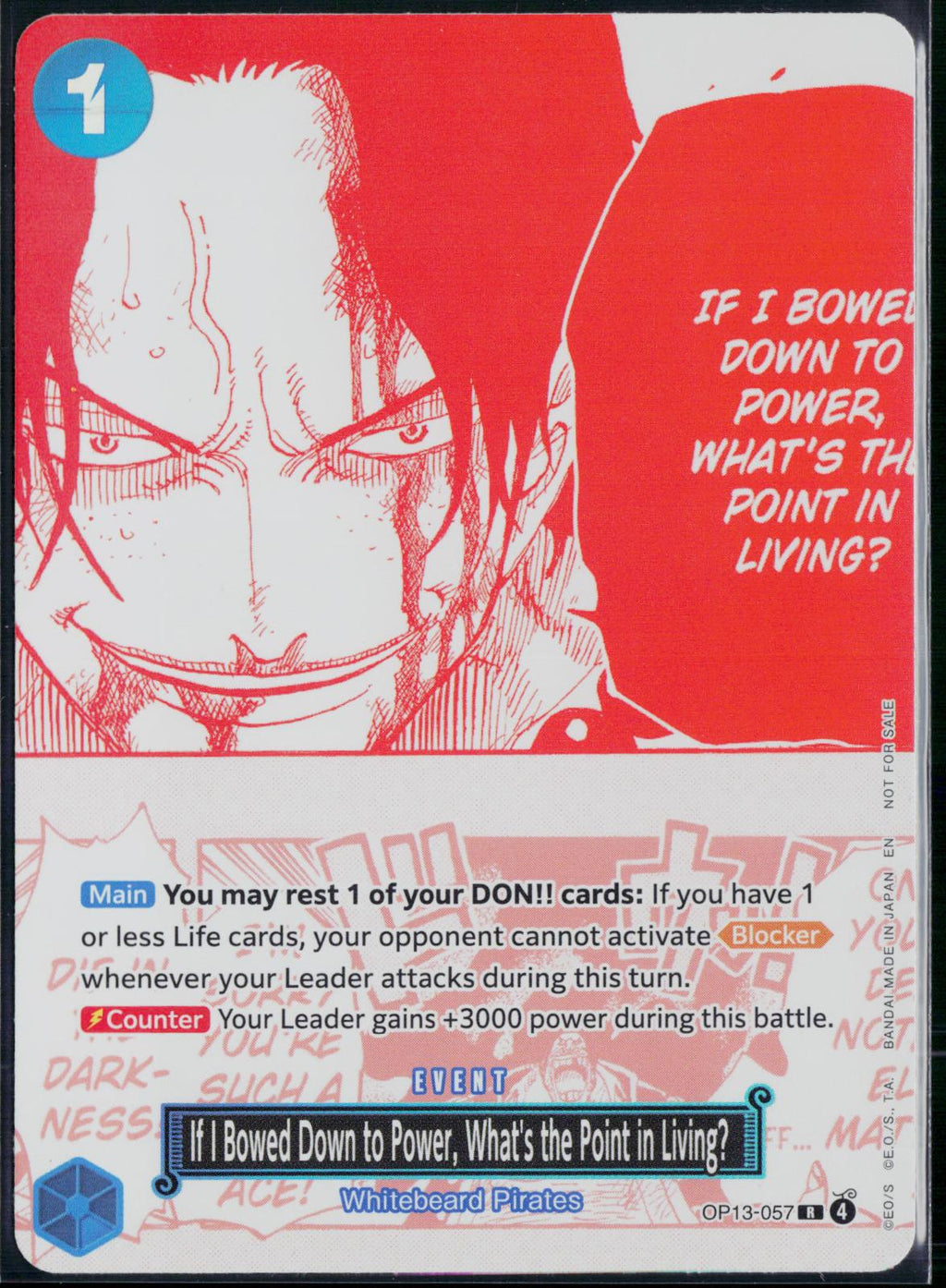 IF I BOWED DOWN TO POWER, WHAT'S THE POINT IN LIVING? (3RD ANNIVERSARY) OP13-057
