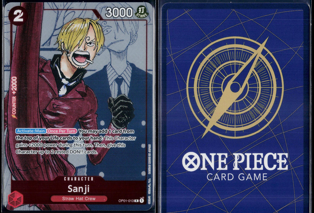 SANJI (ALTERNATE ART) OP01-013 ONE PIECE ONE PIECE PROMOTION CARDS P NM