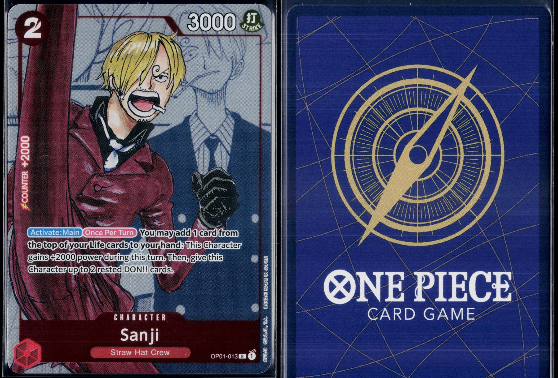 SANJI (ALTERNATE ART) OP01-013 ONE PIECE ONE PIECE PROMOTION CARDS P NM
