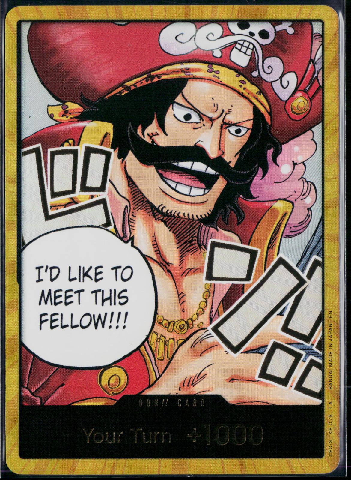 DON!! CARD (GOL.D.ROGER) (GOLD) ONE PIECE CARRYING ON HIS WILL DON!! NM