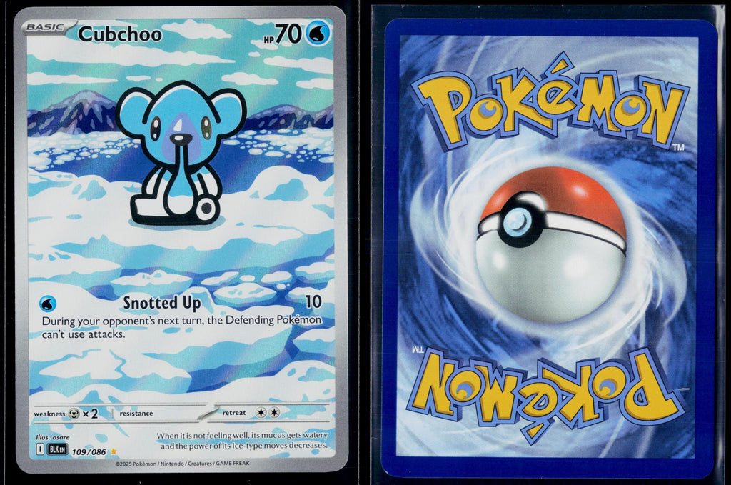CUBCHOO 109/086 POKEMON BLACK BOLT HOLO ILLUSTRATION RARE NM