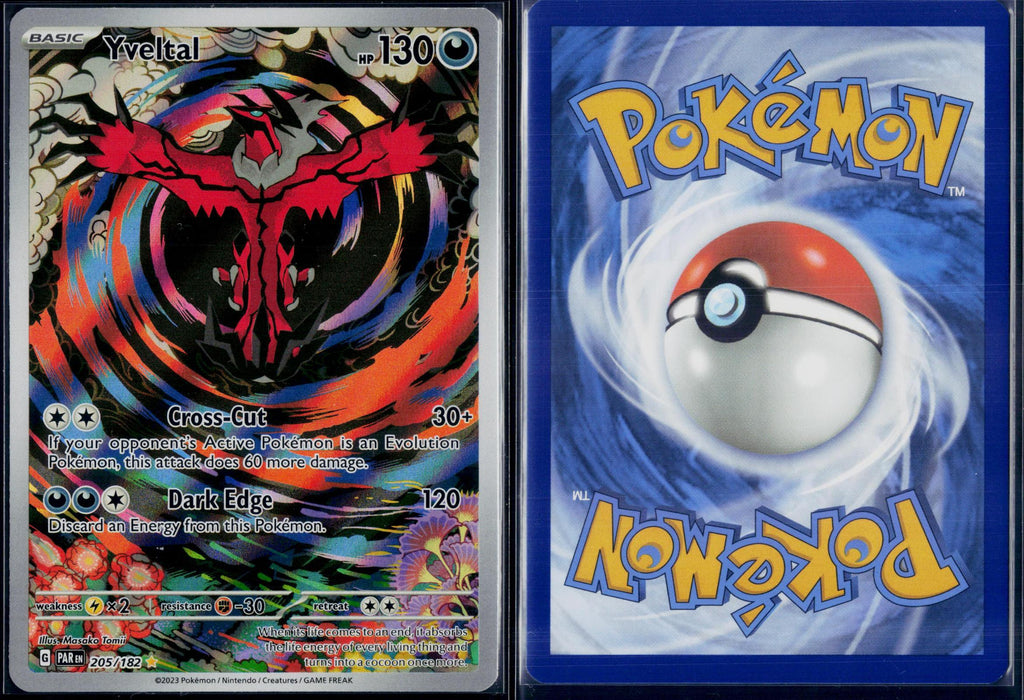 YVELTAL 205/182 POKEMON PARADOX RIFT ILLUSTRATION RARE NM