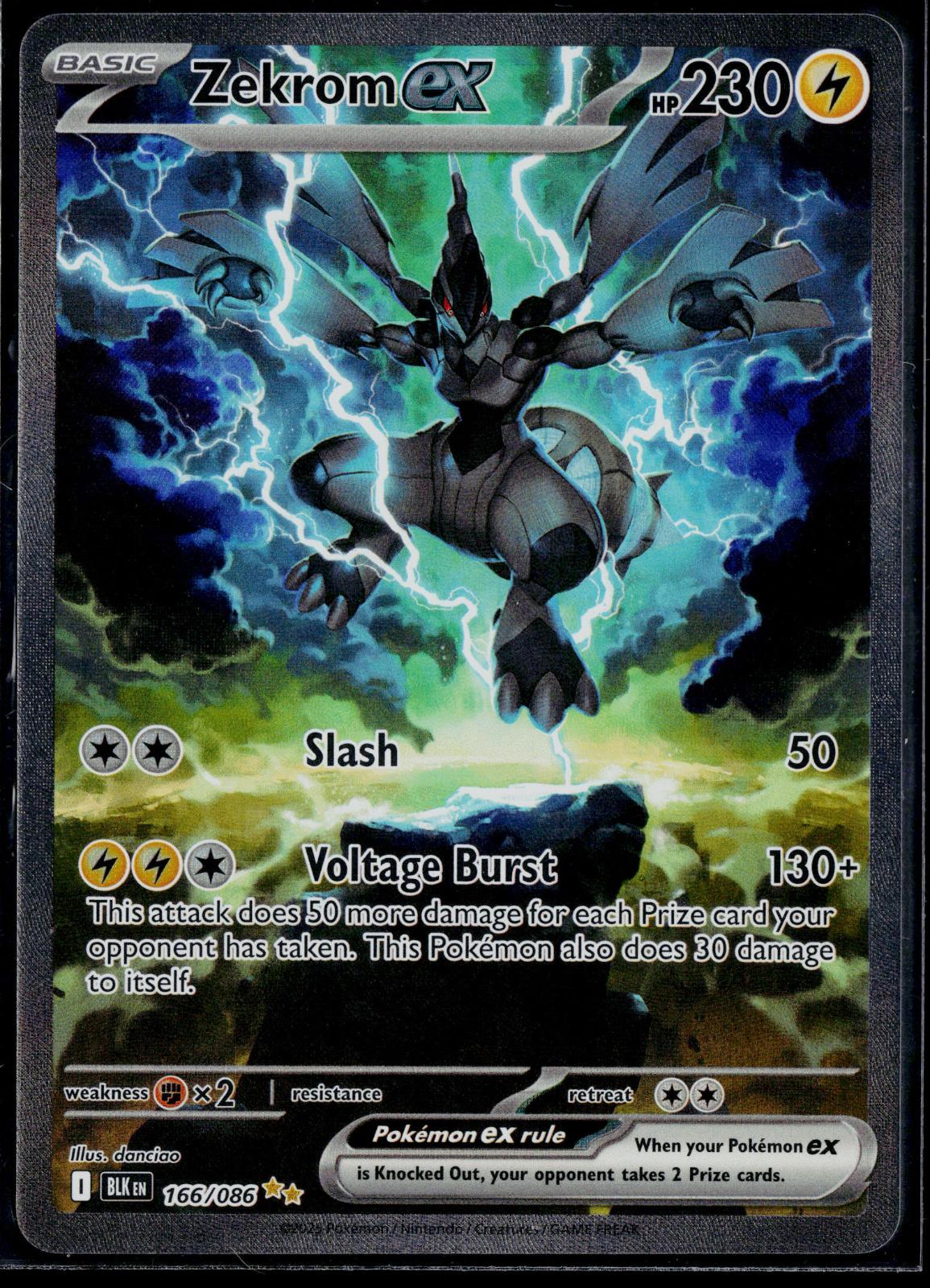 ZEKROM EX 166/086 POKEMON BLACK BOLT HOLO SPECIAL ILLUSTRATION RARE NM