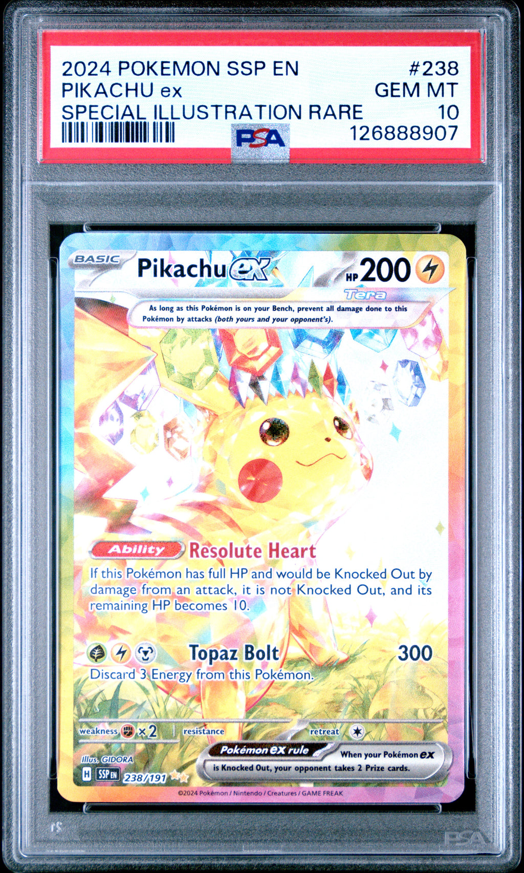 PIKACHU EX 238/191 PSA 10 POKEMON SPECIAL ILLUSTRATION RARE