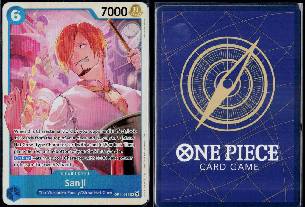 SANJI OP11-051 ONE PIECE A FIST OF DIVINE SPEED SR NM