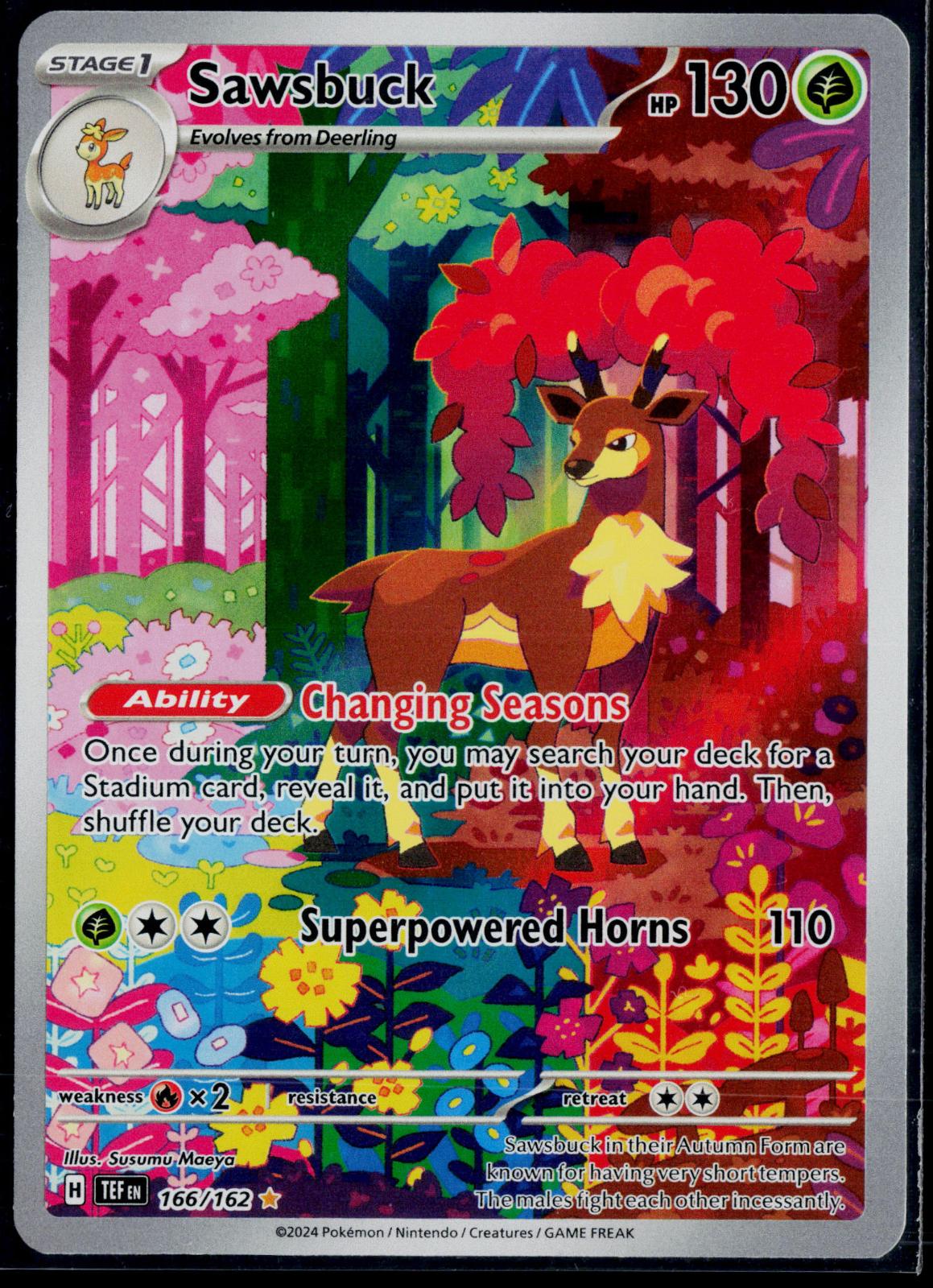 SAWSBUCK 166/162 POKEMON TEMPORAL FORCES ILLUSTRATION RARE NM
