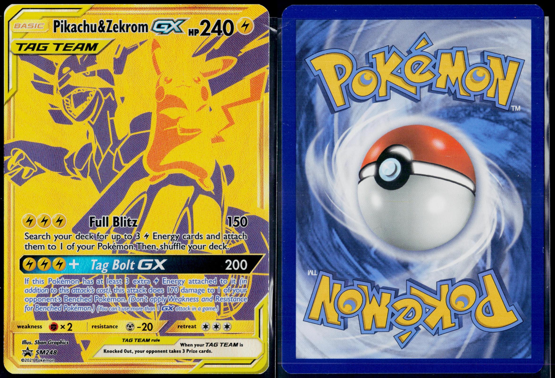 PIKACHU & ZEKROM GX - SM248 POKEMON SUN & MOON PROMO HOLO P NM