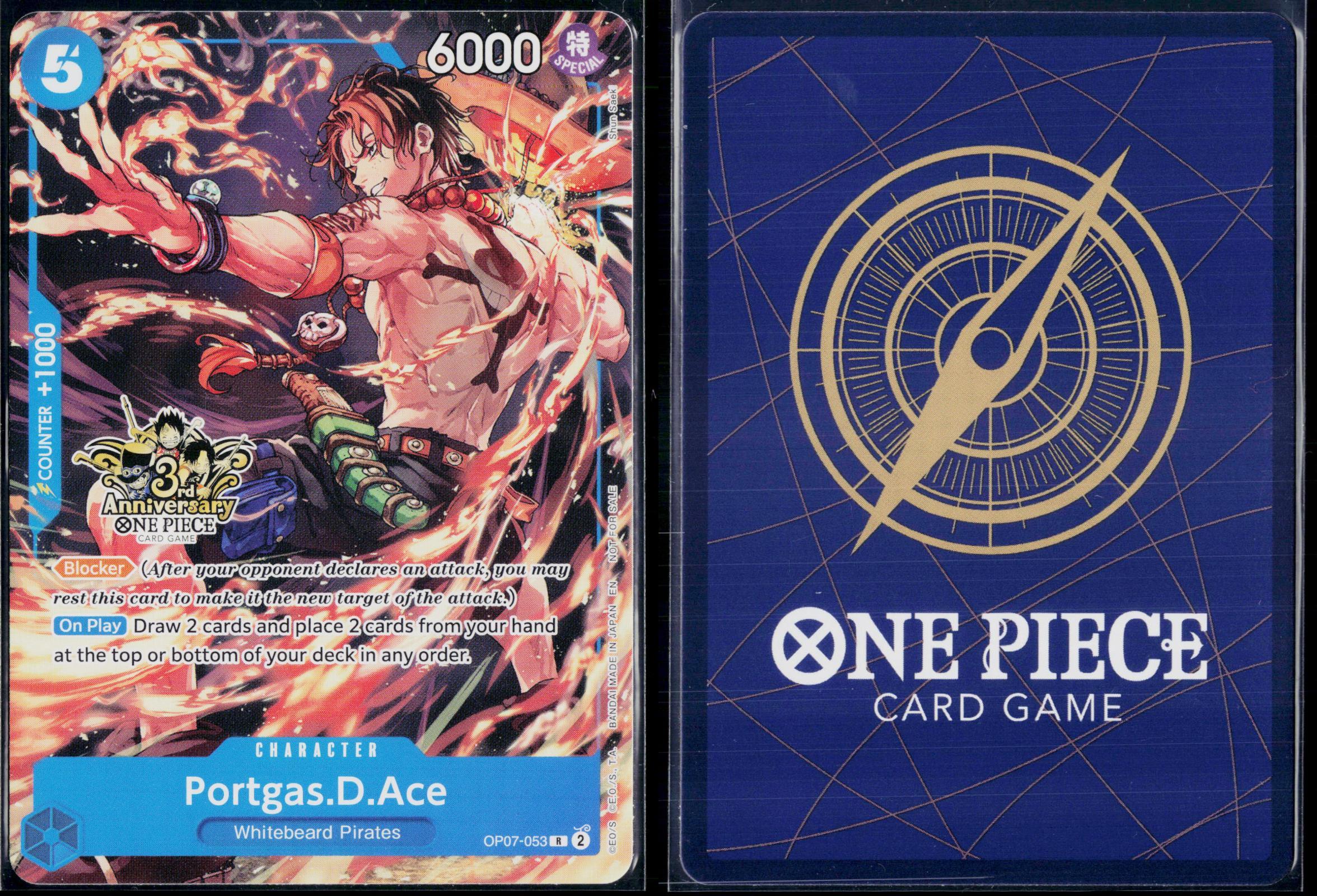 PORTGAS.D.ACE (3RD ANNIVERSARY TOURNAMENT) OP07-053 ONE PIECE NM