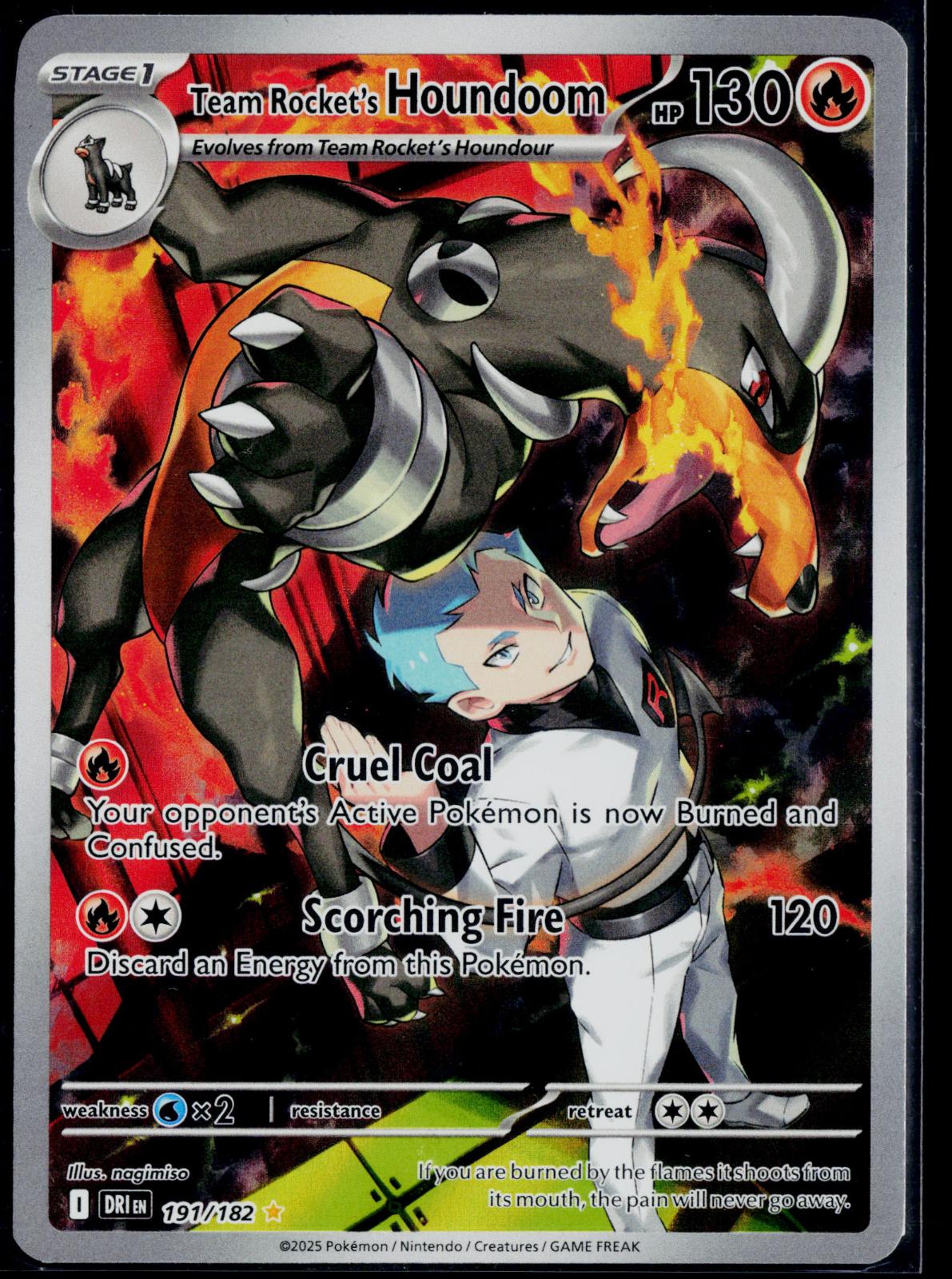 TEAM ROCKET'S HOUNDOOM 191/182 POKEMON DESTINED RIVALS ILLUSTRATION RARE NM