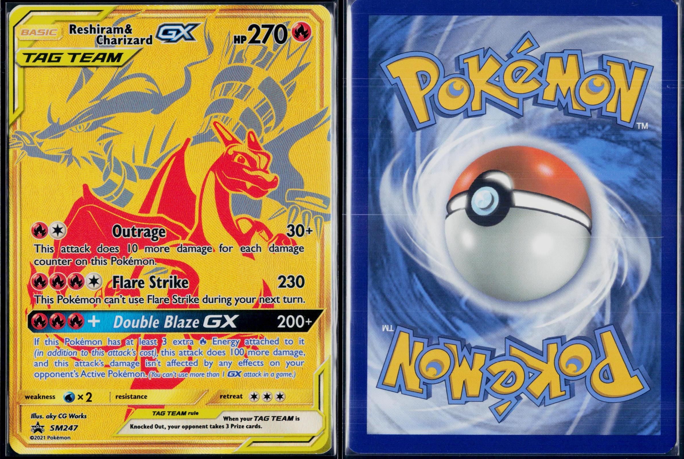 RESHIRAM & CHARIZARD GX - SM247 POKEMON SUN & MOON PROMO HOLO P NM