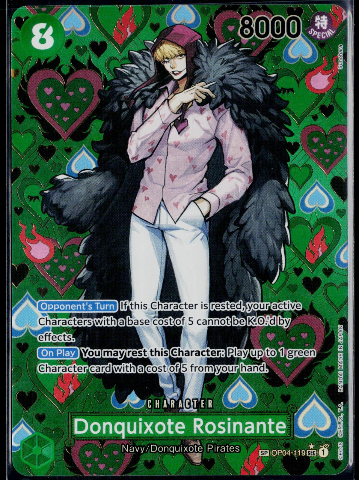 DONQUIXOTE ROSINANTE (SP) OP04-119 ONE PIECE EMPERORS IN THE NEW WORLD SEC NM