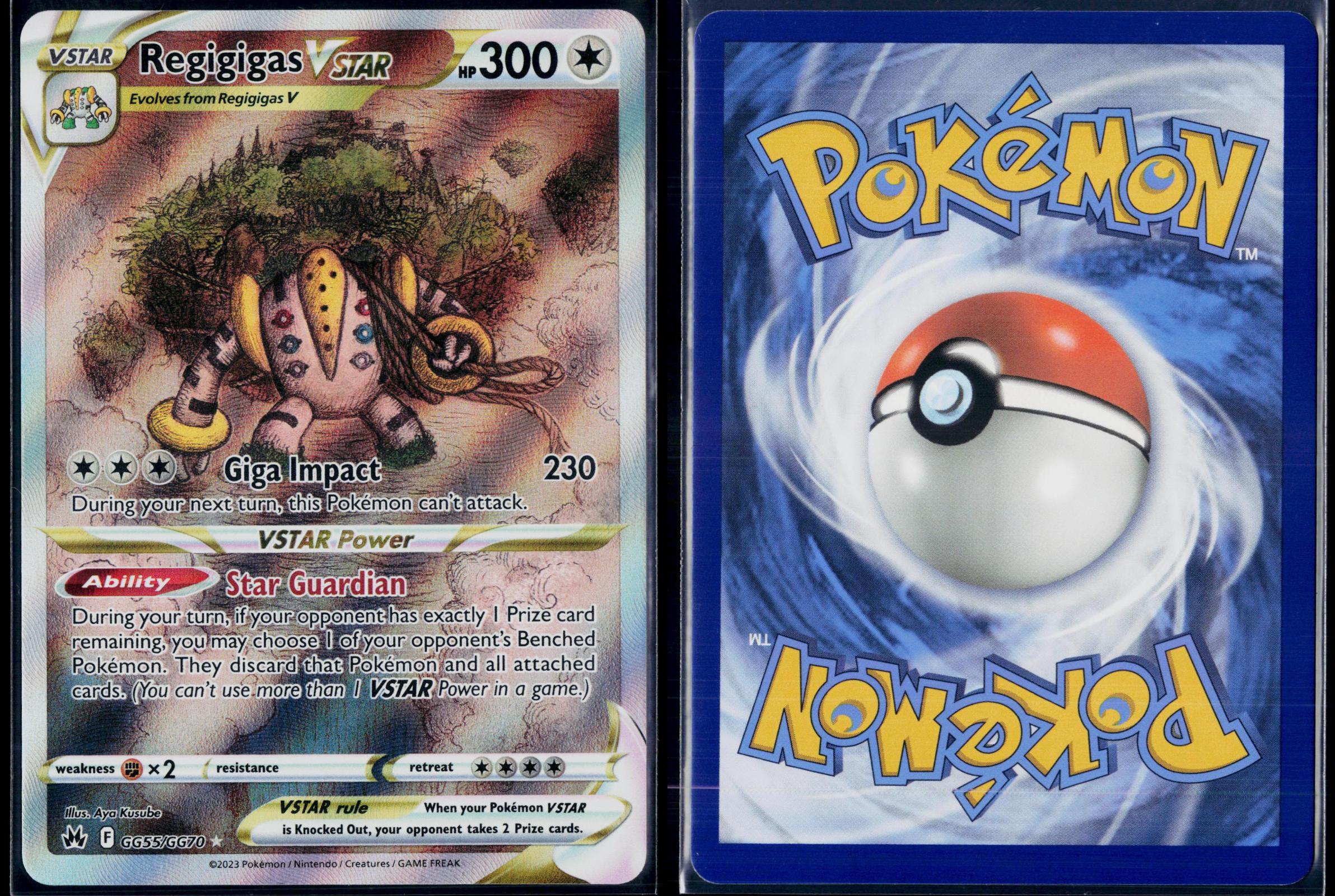 REGIGIGAS VSTAR GG55/GG70 POKEMON CROWN ZENITH GALARIAN GALLERY HOLO NM