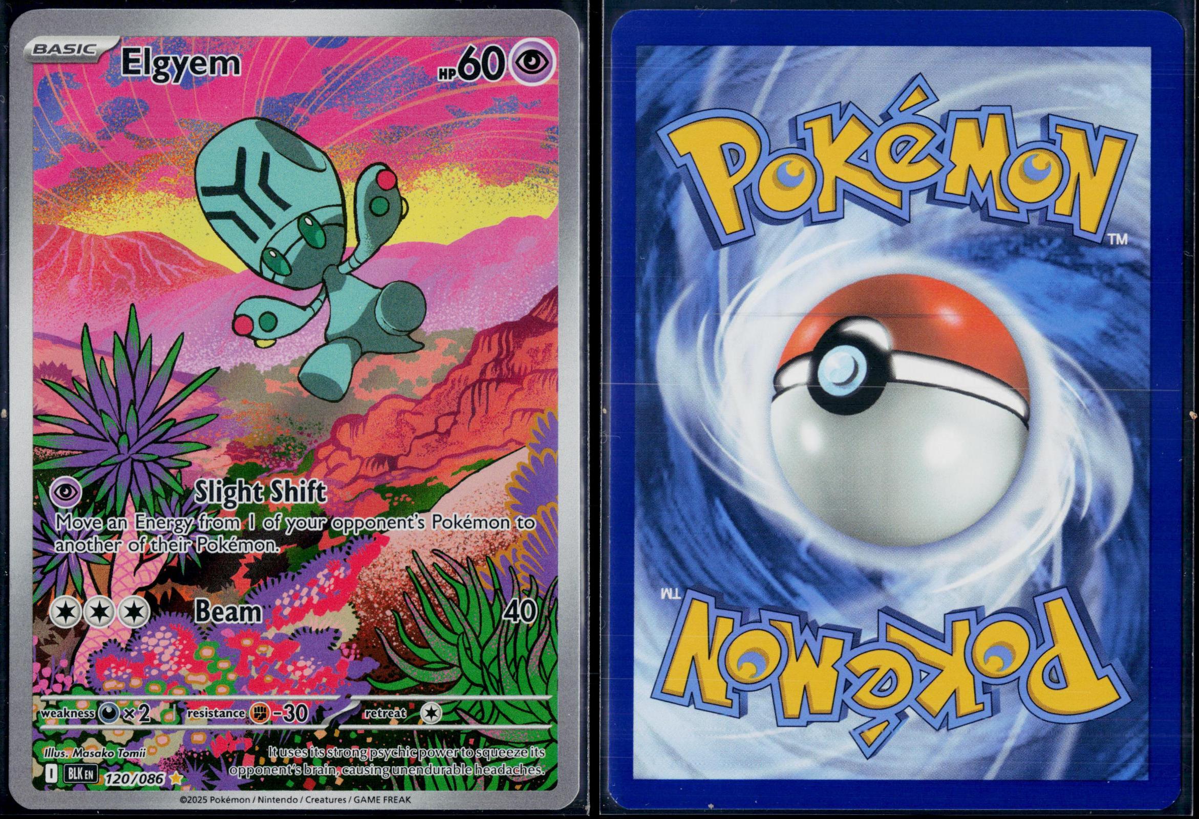 ELGYEM 120/086 POKEMON BLACK BOLT HOLO ILLUSTRATION RARE NM
