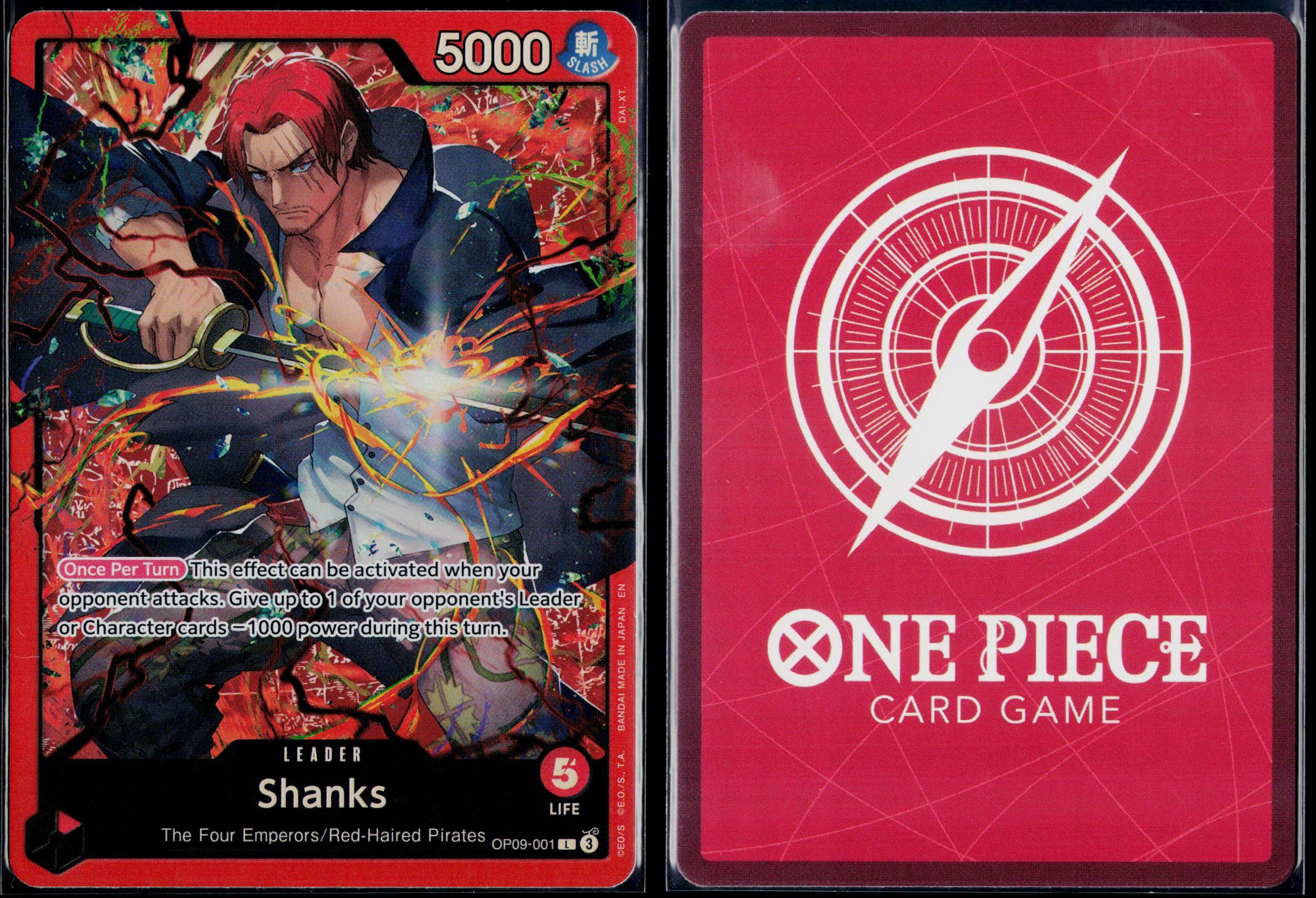SHANKS (REPRINT) OP09-001 ONE PIECE STARTER DECK 23: RED SHANKS L NM