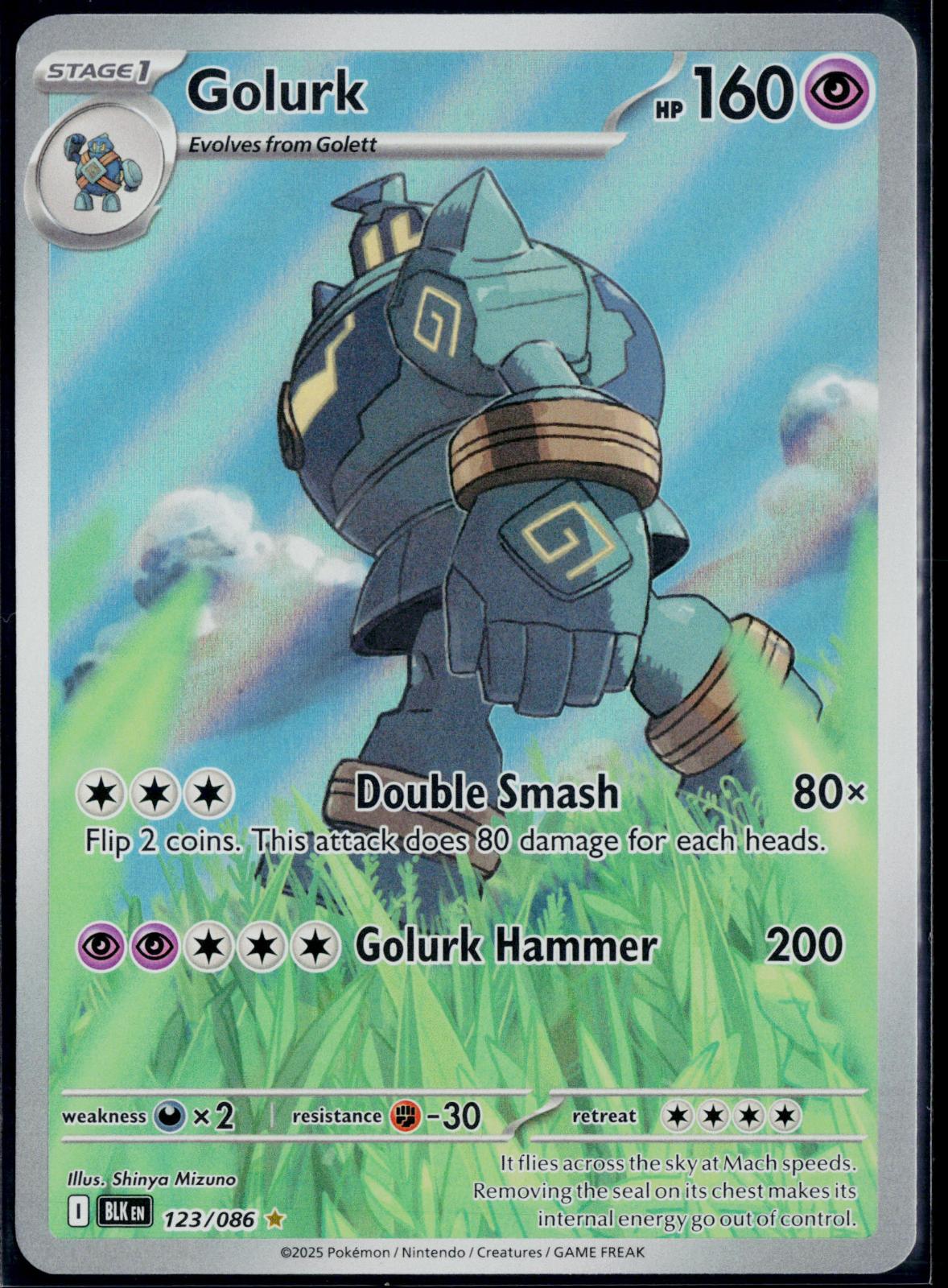 GOLURK 123/086 POKEMON BLACK BOLT HOLO ILLUSTRATION RARE NM