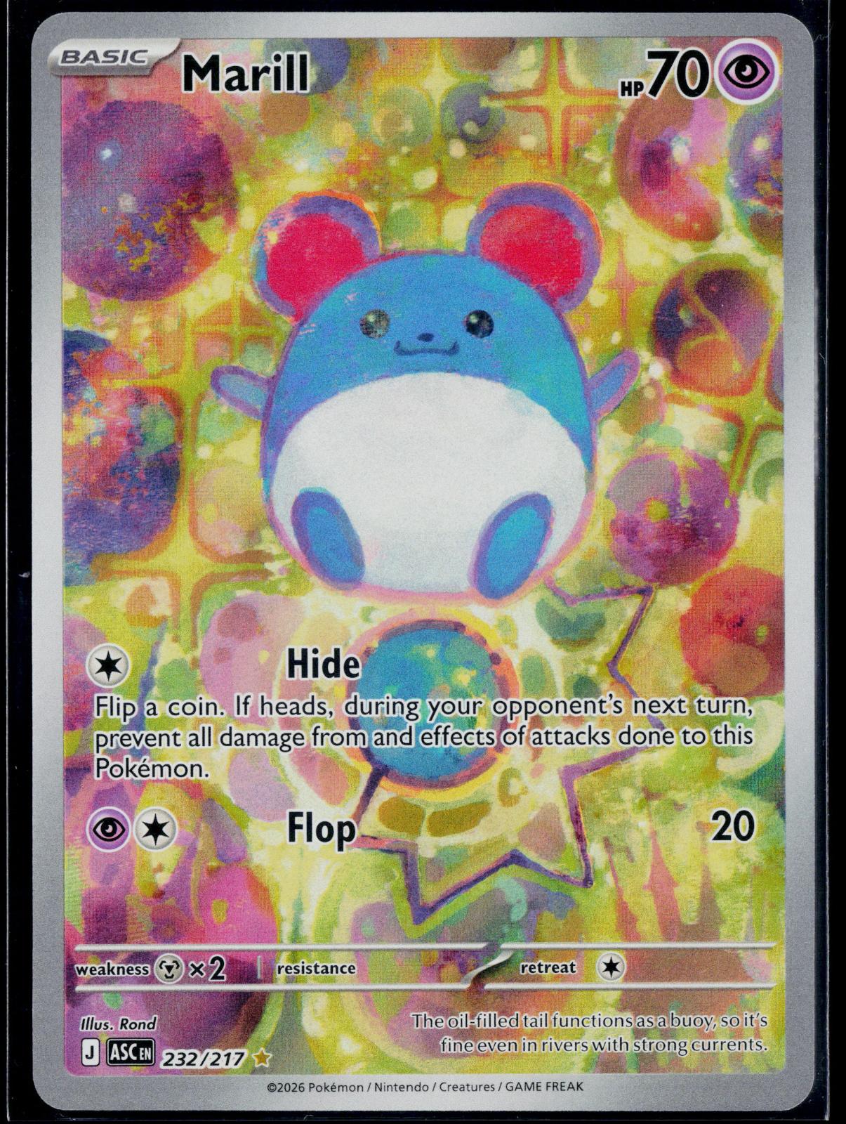 MARILL 232/217 POKEMON ASCENDED HEROES ILLUSTRATION RARE NM