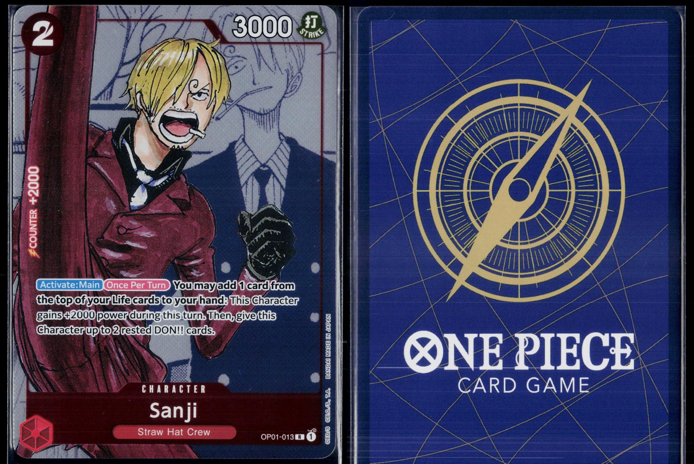SANJI (ALTERNATE ART) OP01-013 ONE PIECE ONE PIECE PROMOTION CARDS P NM