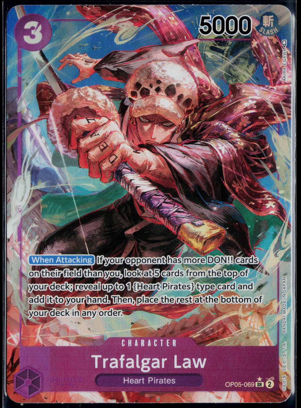 TRAFALGAR LAW (ALTERNATE ART) OP05-069 ONE PIECE AWAKENING OF THE NEW ERA NM