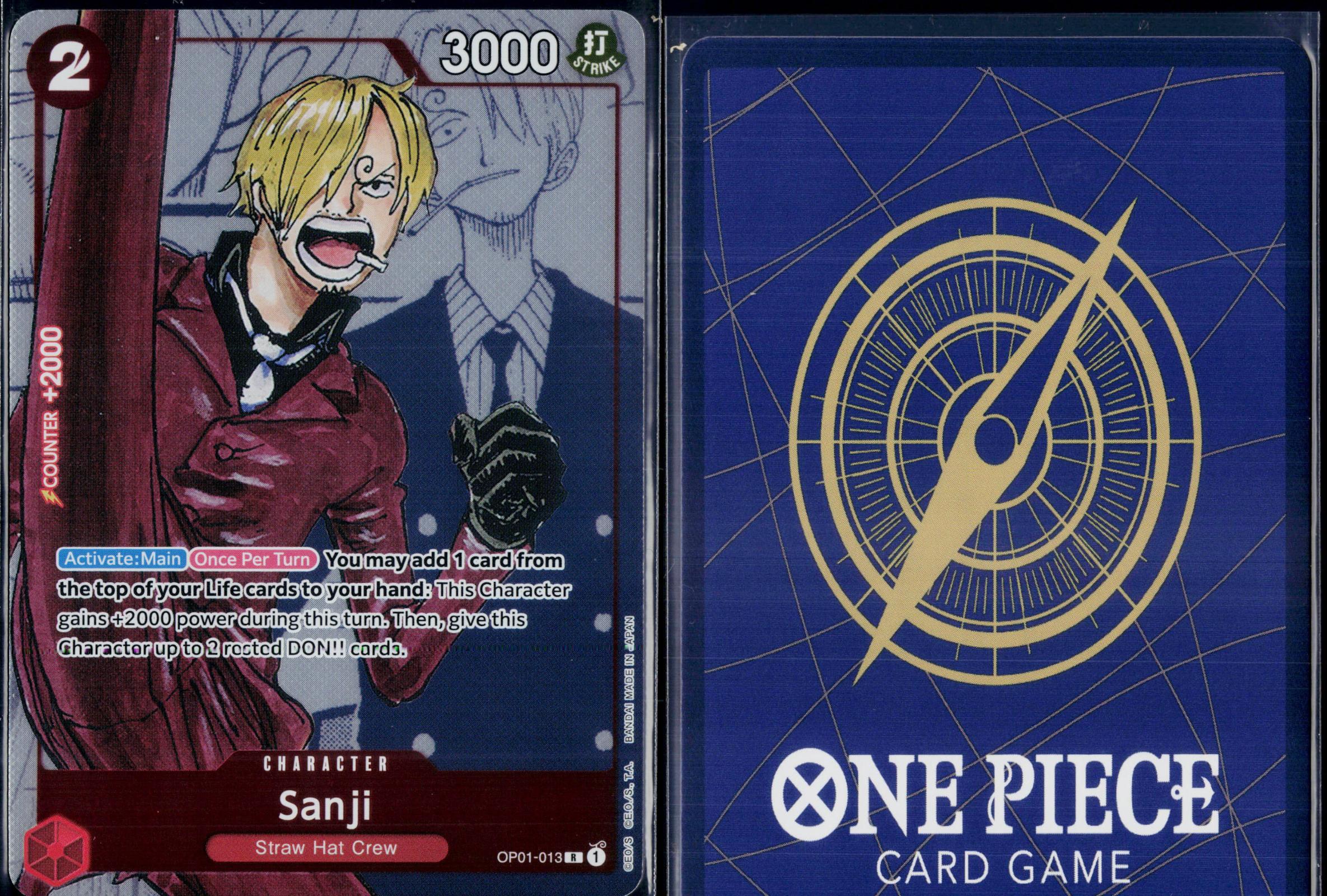 SANJI (ALTERNATE ART) OP01-013 ONE PIECE ONE PIECE PROMOTION CARDS P NM