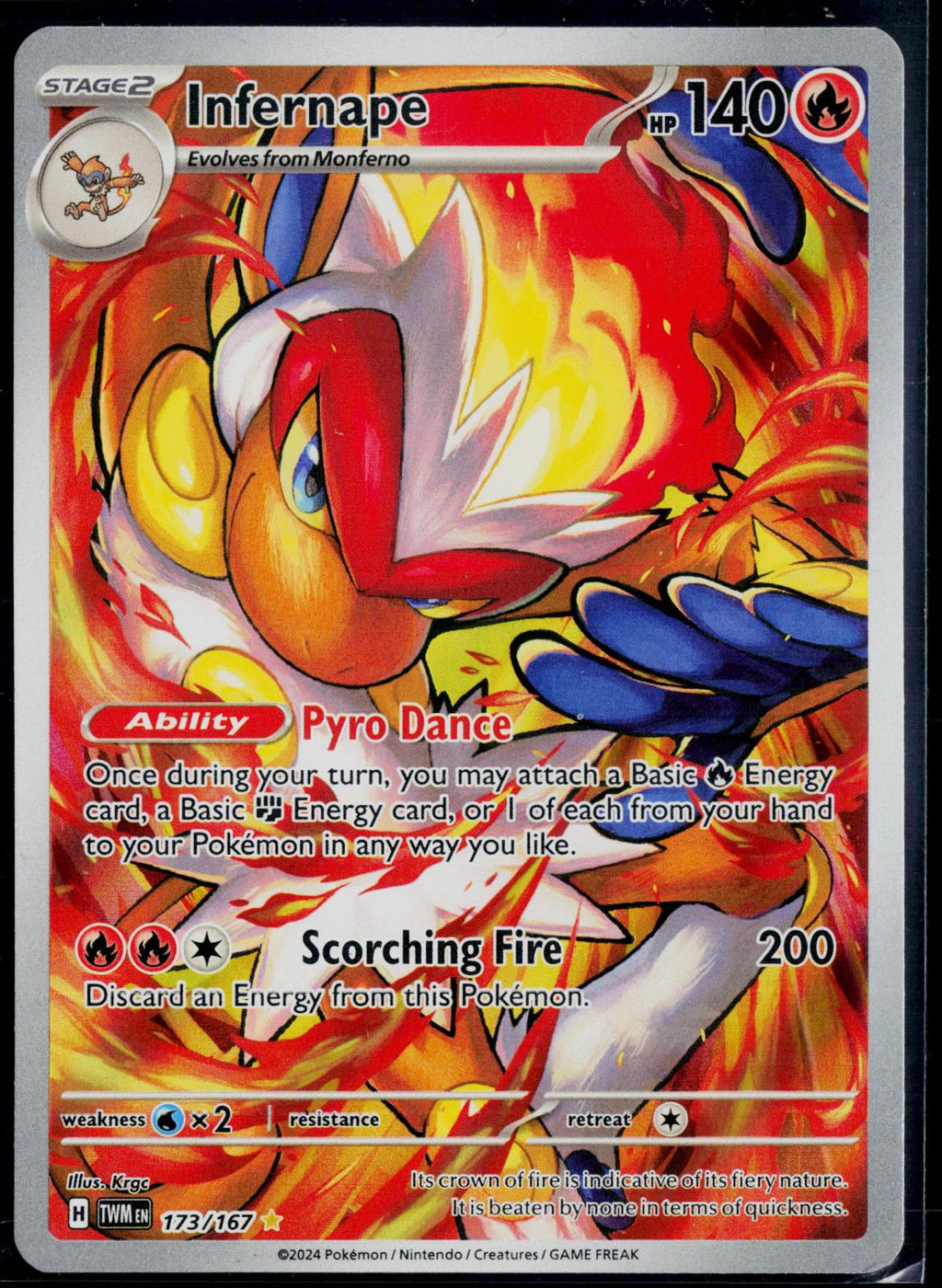 INFERNAPE 173/167 POKEMON TWILIGHT MASQUERADE ILLUSTRATION RARE NM