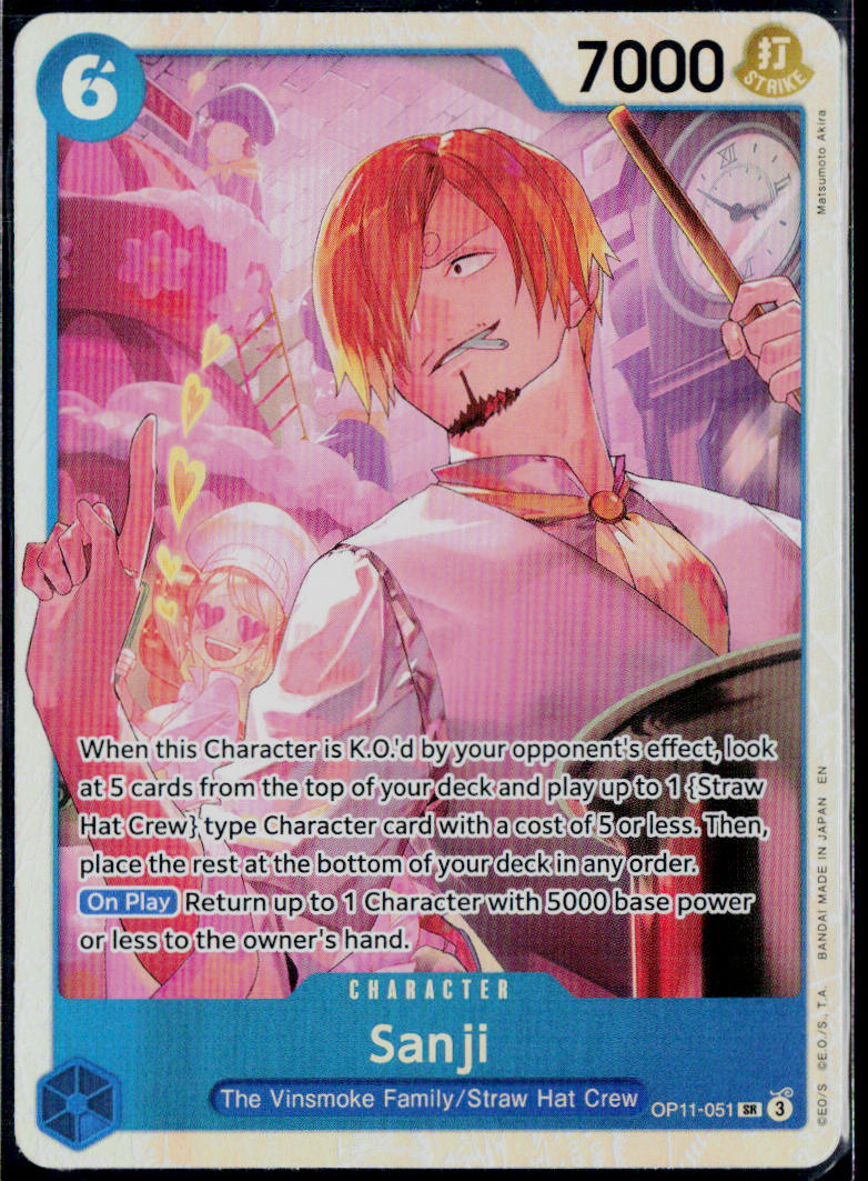 SANJI OP11-051 ONE PIECE A FIST OF DIVINE SPEED SR NM