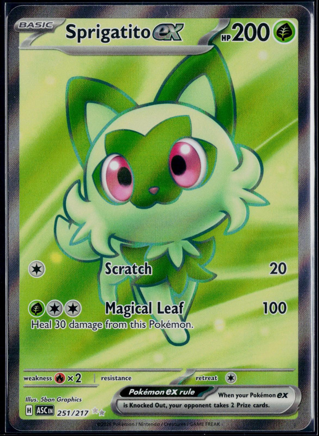 SPRIGATITO EX 251/217 POKEMON ASCENDED HEROES ULTRA RARE NM