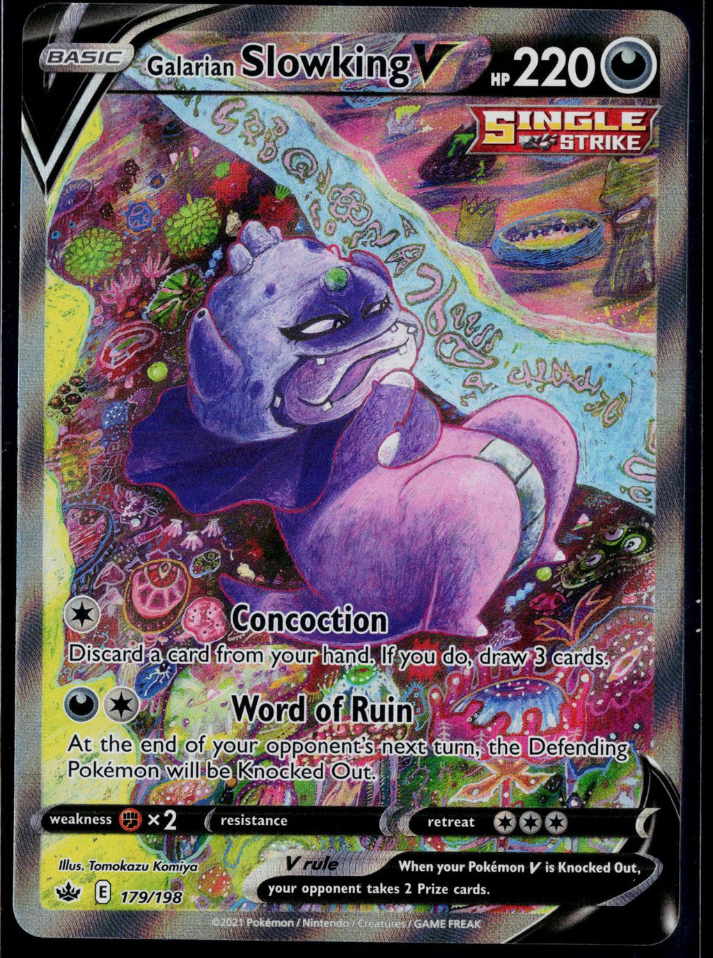 GALARIAN SLOWKING V 179/198 POKEMON CHILLING REIGN ULTRA RARE NM